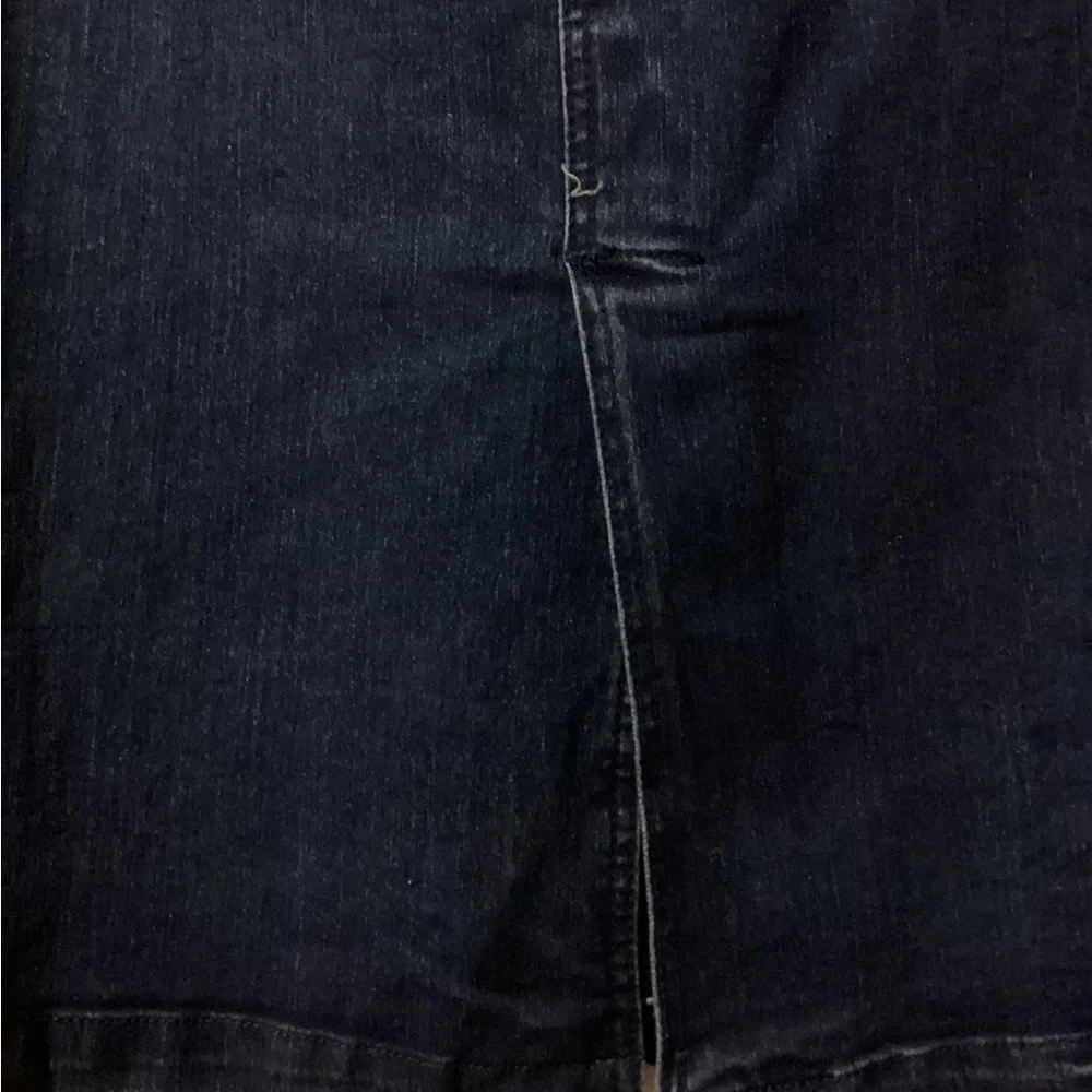Woman Within 5 pocket Classic Denim Skirt 12 W …Stretch band around waist - Picture 5 of 8